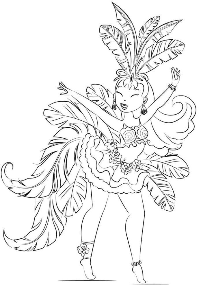 Samba Brazil Festival coloring book printable