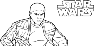 Finn Star Wars omaľovánky na vytlačenie