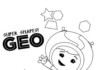 Geo coloring book on roller skates