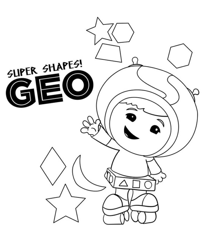 Geo coloring book on roller skates