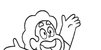 Libro da colorare stampabile del personaggio principale del cartone animato Steven Universe