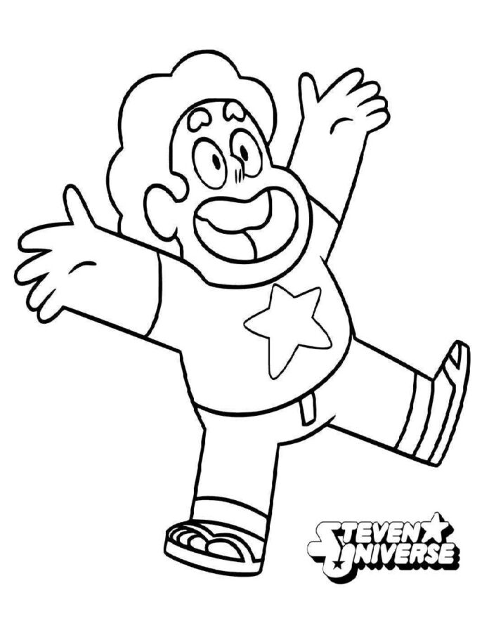 Printable coloring book of the main character from the Steven Universe cartoon