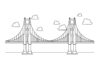 Färgbok Golden Gate Bridge - Amerikansk flodbro att skriva ut