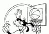 Goofy omaľovánky hrajúce basketbal
