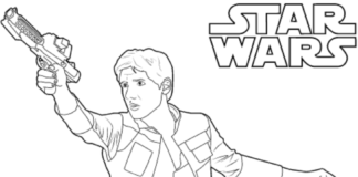 Han Solo színezőkönyv a Star Warsból