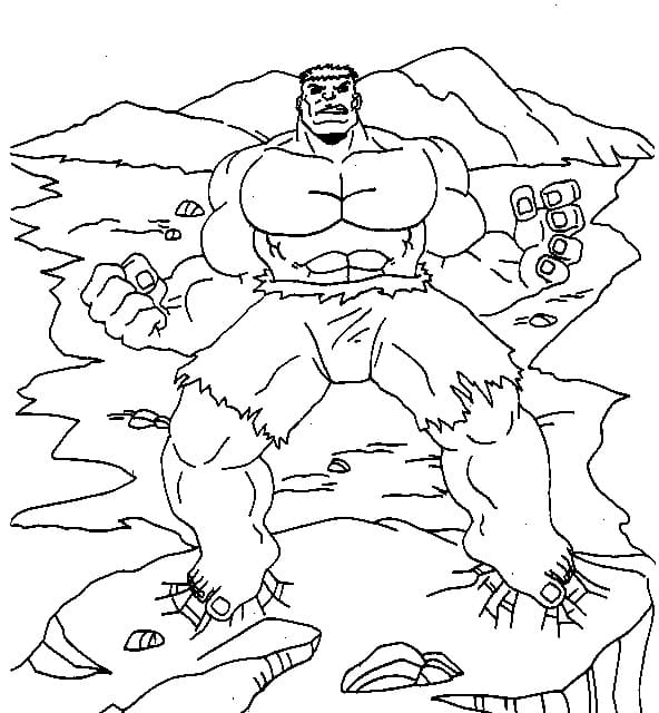 Libro da colorare Hulk personaggio dei cartoni animati