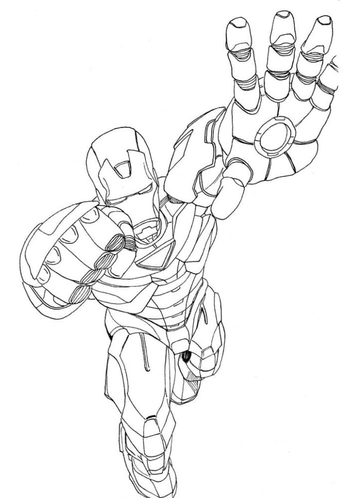 Iron Man salva el mundo para colorear