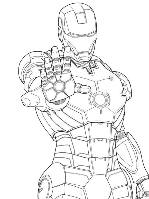 Iron Man coloring book in a suit