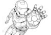 Iron Man coloring book in the skies for kids to print