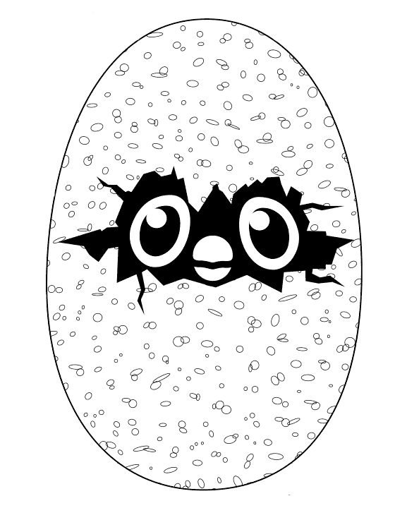 Uovo a sorpresa da colorare con Hatchimal da stampare