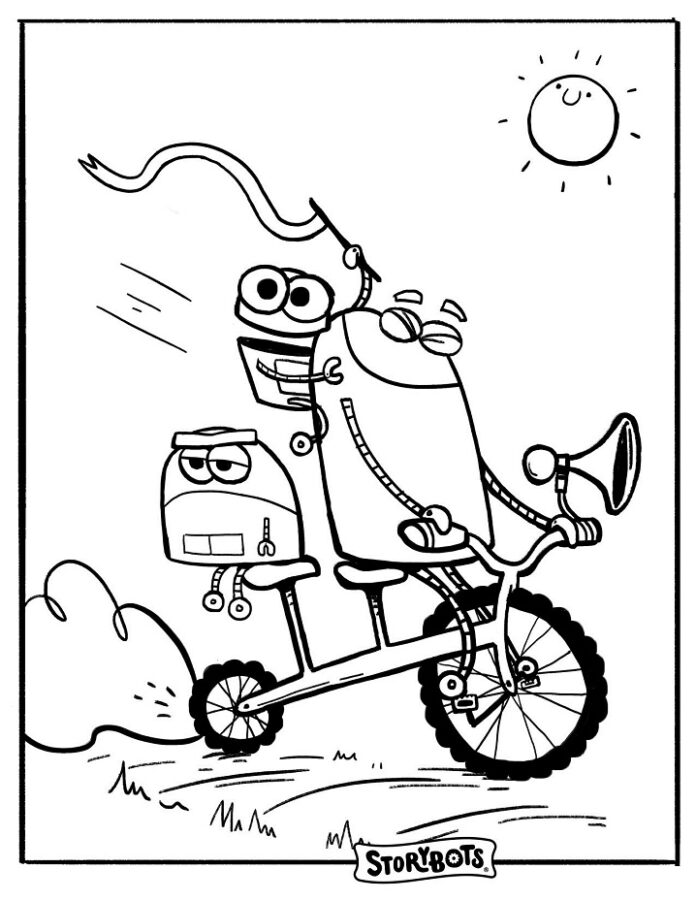Livro colorido Montando uma Bicicleta StoryBots Super Songs