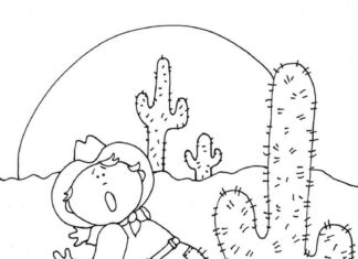 Libro da colorare sui cactus del deserto
