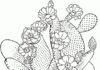 Kaktus mit Blumen Malbuch zum Ausdrucken