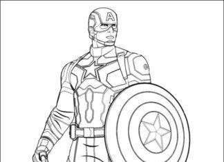 Captain America coloring book for kids printable