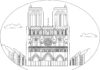 印刷用塗り絵「パリのノートルダム大聖堂