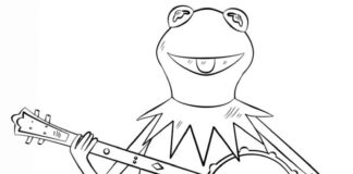 Žabiak Kermit - omaľovánka pre deti