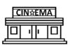 Druckfähiges Kino in der Stadt-Malbuch für Kinder