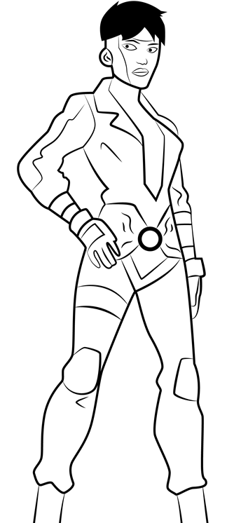 Coloring Book Female Rocket from Young Justice