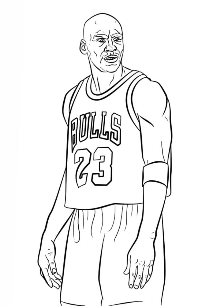 シカゴ・ブルズ 23の数字の印刷可能なバスケットボール塗り絵