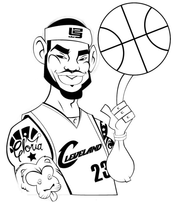 塗り絵 NBAバスケットボール選手 レブロン・ジェームズ