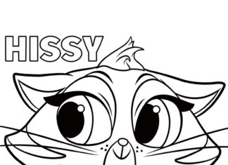Omalovánky Hissy Cat k vytisknutí