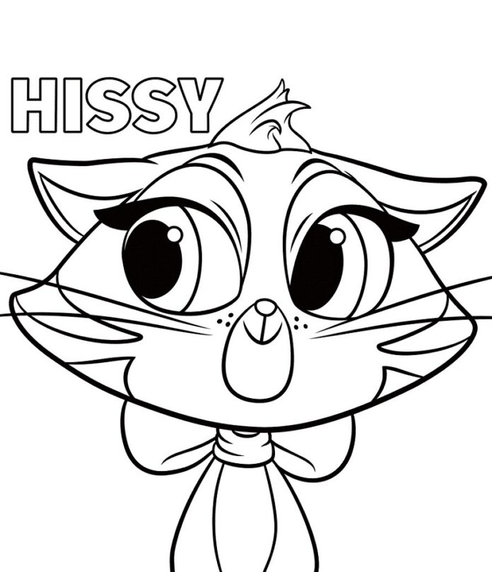 Tulostettava Hissy Cat -värityskirja