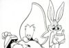 Bugs Bunny e Yosemite Sam livro para colorir