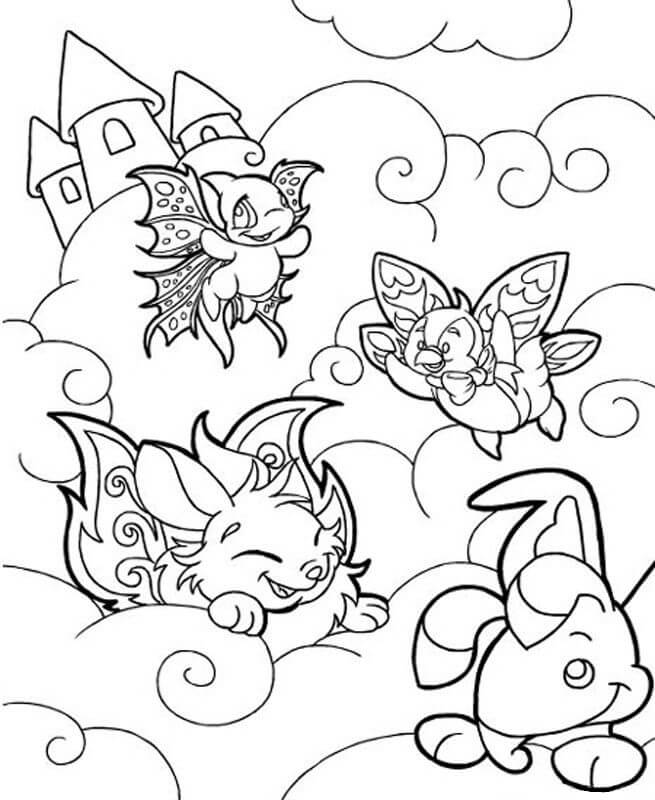 Flying creatures coloring book