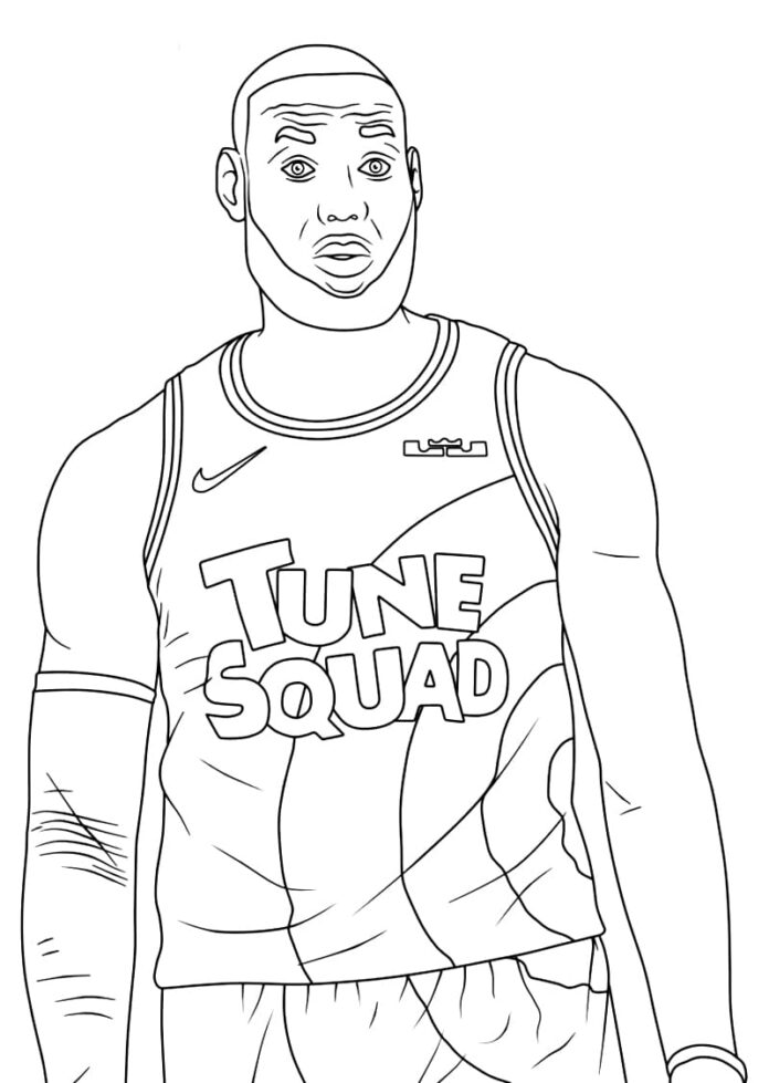 Lebron James NBA livro de colorir imprimível
