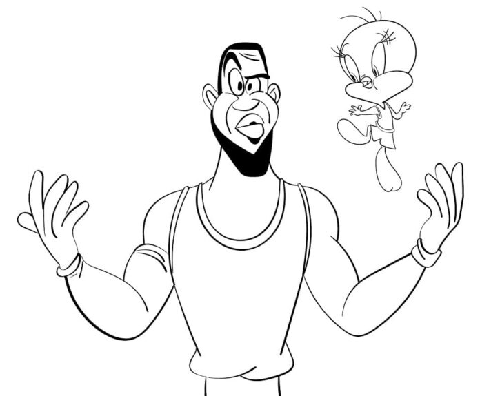 Lebron James and Tweety coloring book