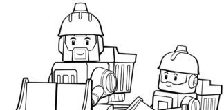 Lego Robocar Poli színezőkönyv gyerekeknek