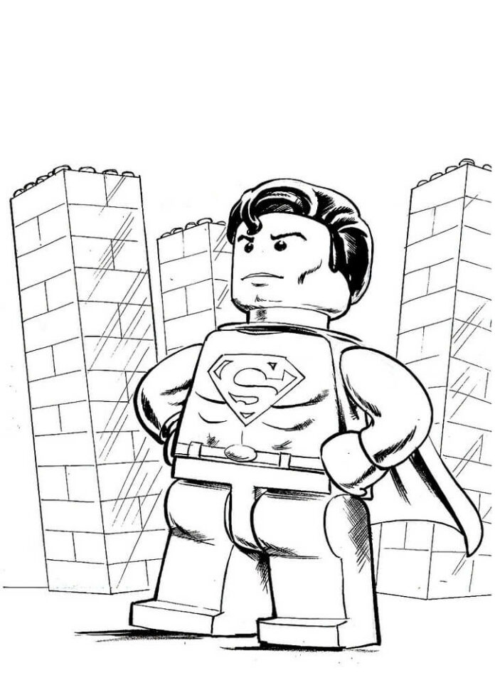 レゴ スーパーマンの塗り絵（子供用）を印刷する