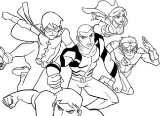 Livro de colorir personagens da Liga da Justiça