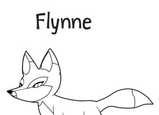 Flynne Puffin Fox målarbok