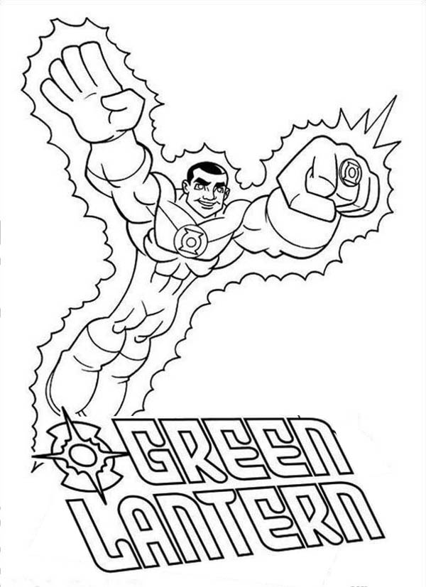 Green Lantern logotyp målarbok och karaktär