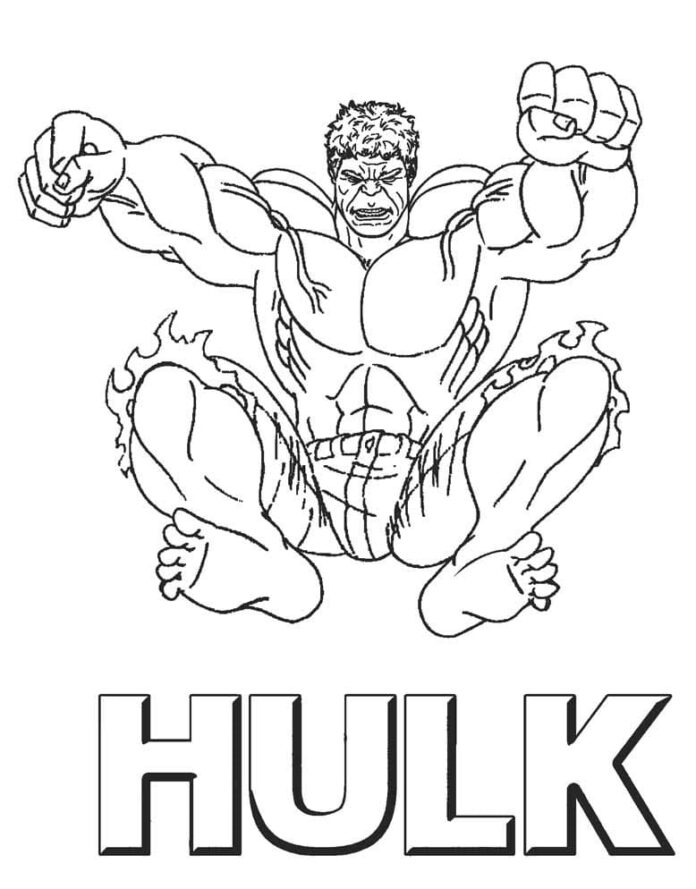 Kolorowanka Logo i postać Hulka