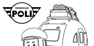 Druckbares Logo-Malbuch mit Robocar Poli