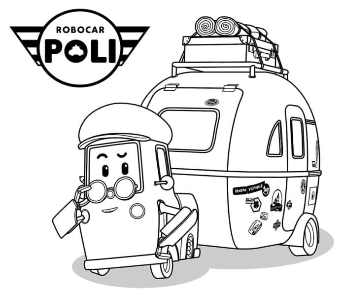 Livre de coloriage du logo imprimable avec Robocar Poli