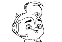 Coloring book Aviator Speedy from the Top Wing cartoon