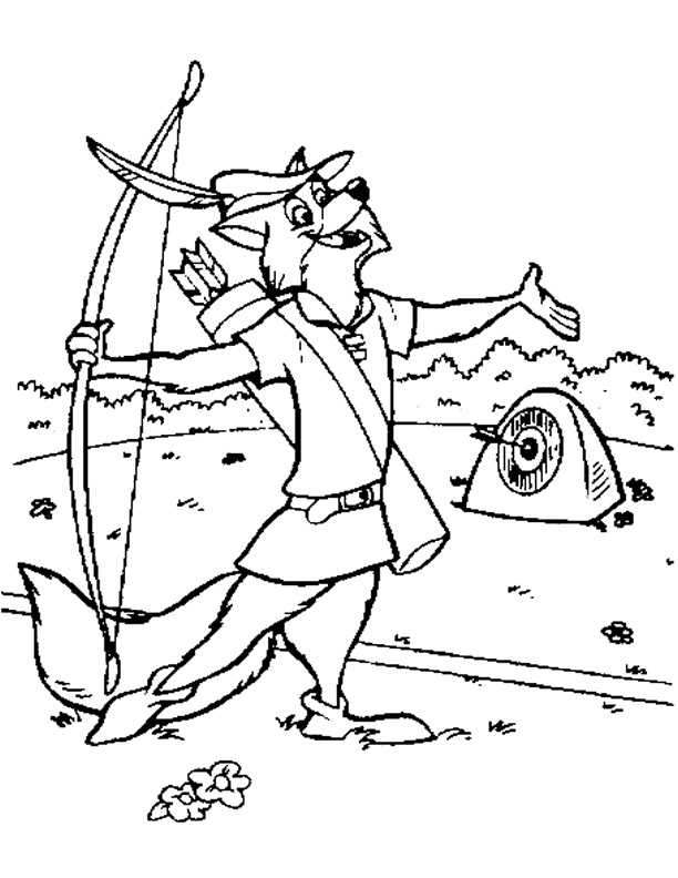 Íjász Robin Hood nyomtatható színezőkönyv gyerekeknek