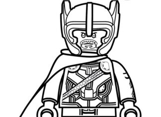 Lego human Thor målarbok att skriva ut