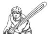 Luke Skywalker färgbok med svärd som kan skrivas ut