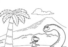 Small and large dinosaur printable coloring book