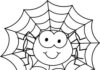 Coloring book Little spider fairy tale for children