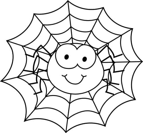 Farvelægningsbog En lille edderkop fra et eventyr for børn