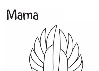 Libro para colorear Mama Puffin