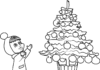 Máša a vianočný stromček na vyfarbovanie