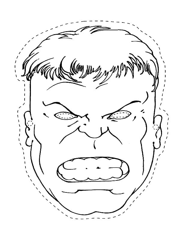 Livre de coloriage du masque de Hulk à imprimer pour les enfants