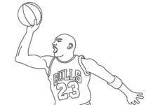 Livre à colorier imprimable Michael Jordan Chicago Bulls