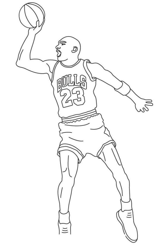 Livre à colorier imprimable Michael Jordan Chicago Bulls